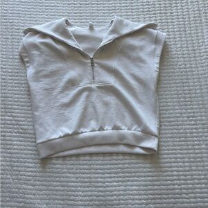 Women’s White Sleeveless Sweatshirt Top